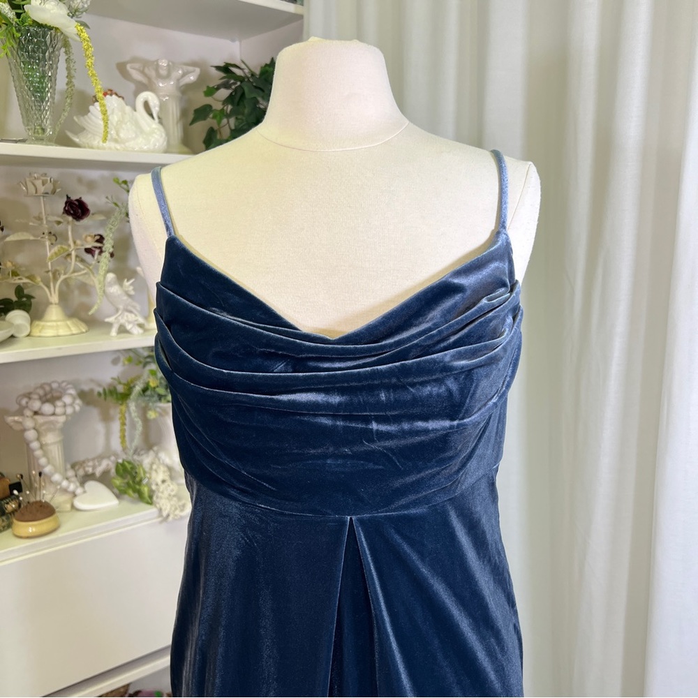 Revelry Maternity Skye Navy Blue Velvet Maxi Dress